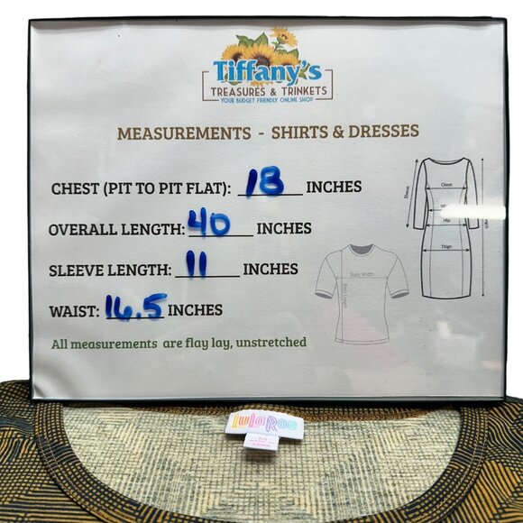 LuLaRoe Retired Julia Dress M Brown & Black Geometric Print SS Form Fitting NWT - Picture 7 of 8